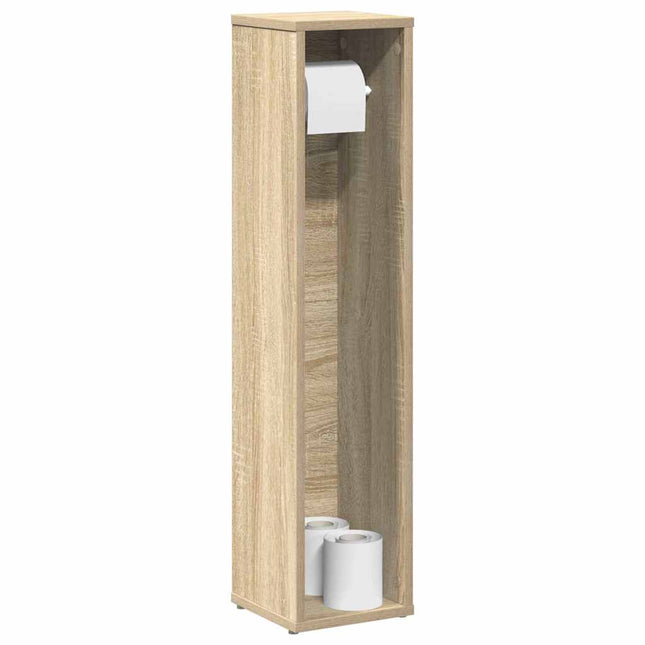 badeværelsesskab med rulleholder 20,5x20x90 cm sonoma-eg
