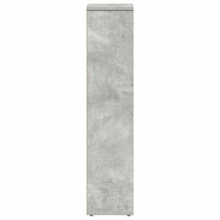 badeværelsesskab med rulleholder betongrå 20,5x20x90 cm