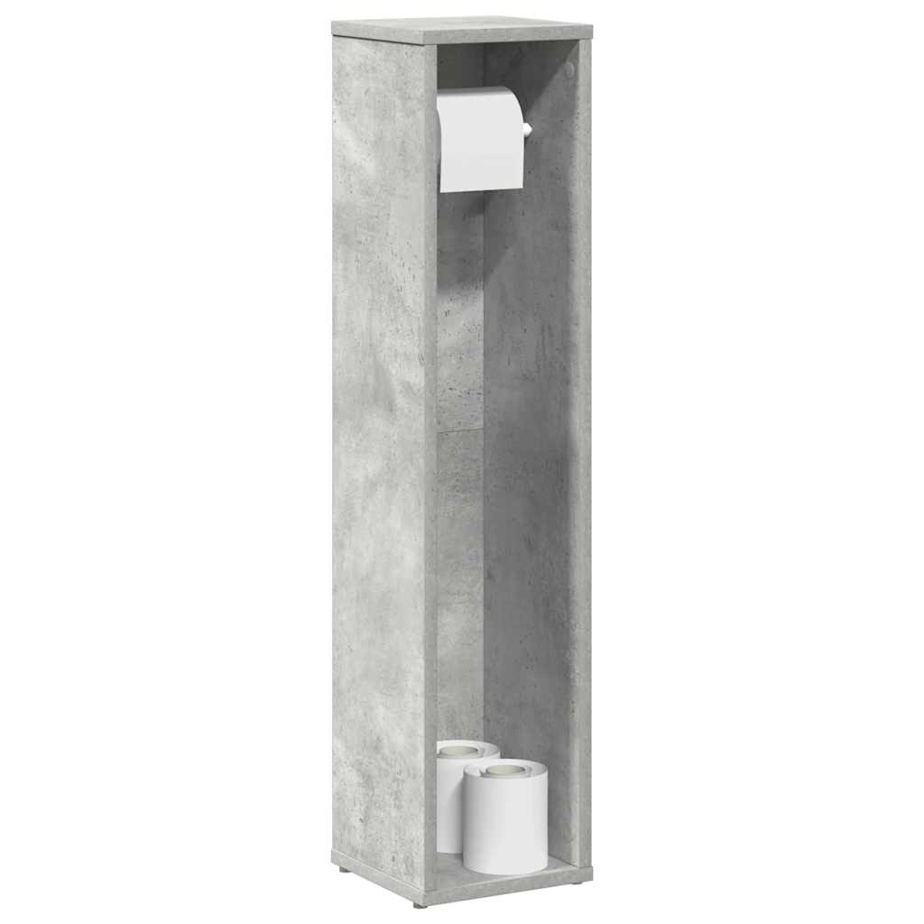badeværelsesskab med rulleholder betongrå 20,5x20x90 cm billede