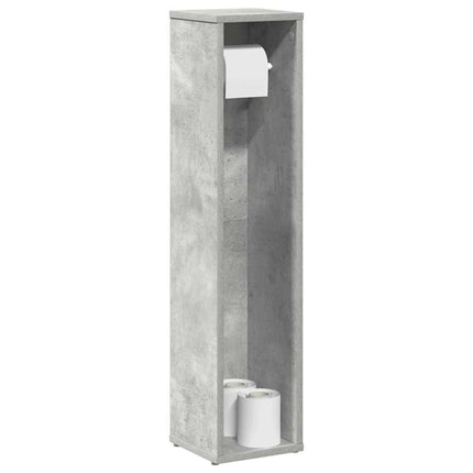 badeværelsesskab med rulleholder betongrå 20,5x20x90 cm