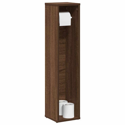 badeværelsesskab med rulleholder brun eg 20,5x20x90 cm