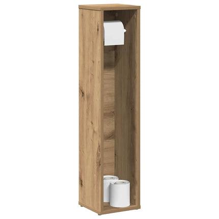 badeværelsesskab med rulleholder håndlavet eg 20,5x20x90 cm