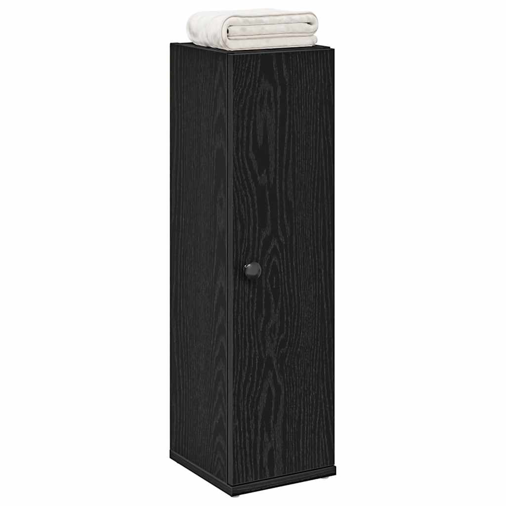 Badeværelsesskab med rulleholder 20,5×22×72 cm - sort
