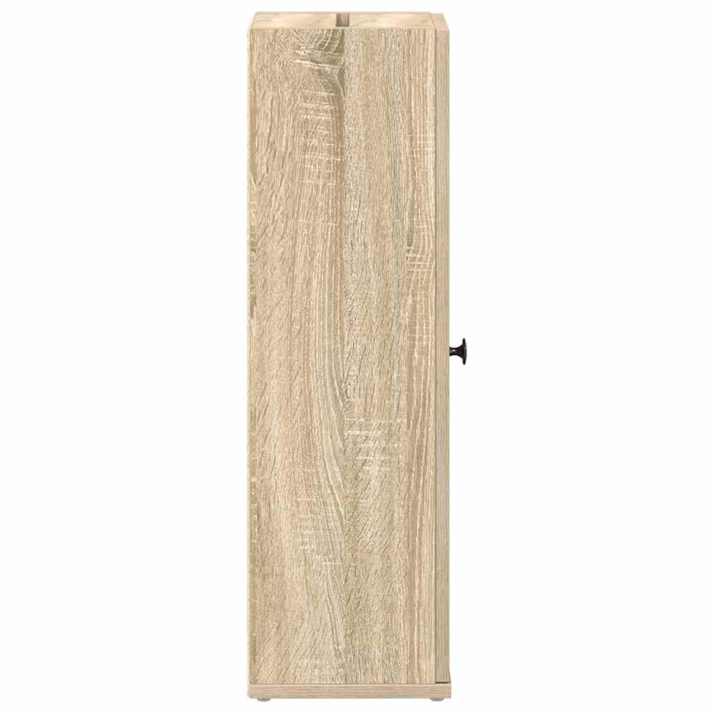 badeværelsesskab med rulleholder 20,5x22x72 cm sonoma-eg