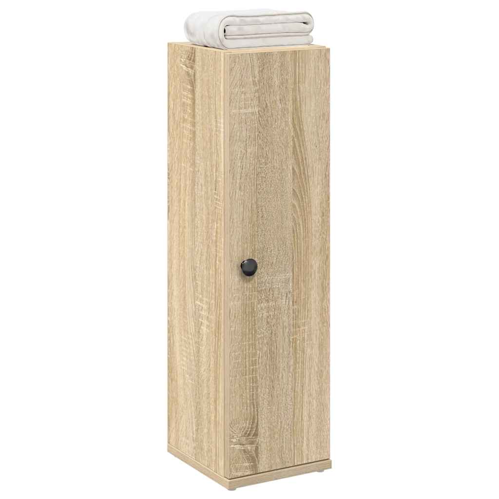 badeværelsesskab med rulleholder 20,5x22x72 cm sonoma-eg billede