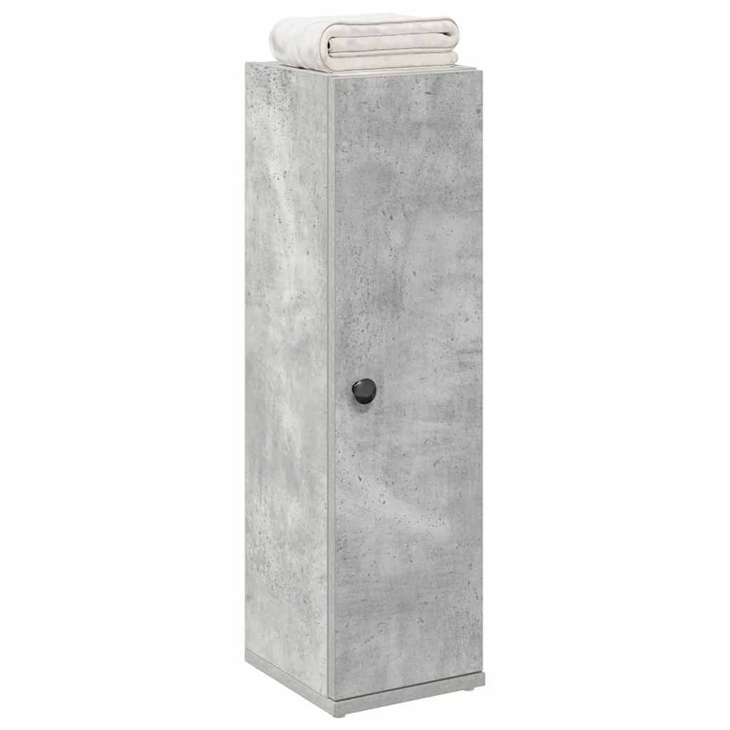 Badeværelsesskab med rulleholder - 20,5 × 22 × 72 cm, betongrå