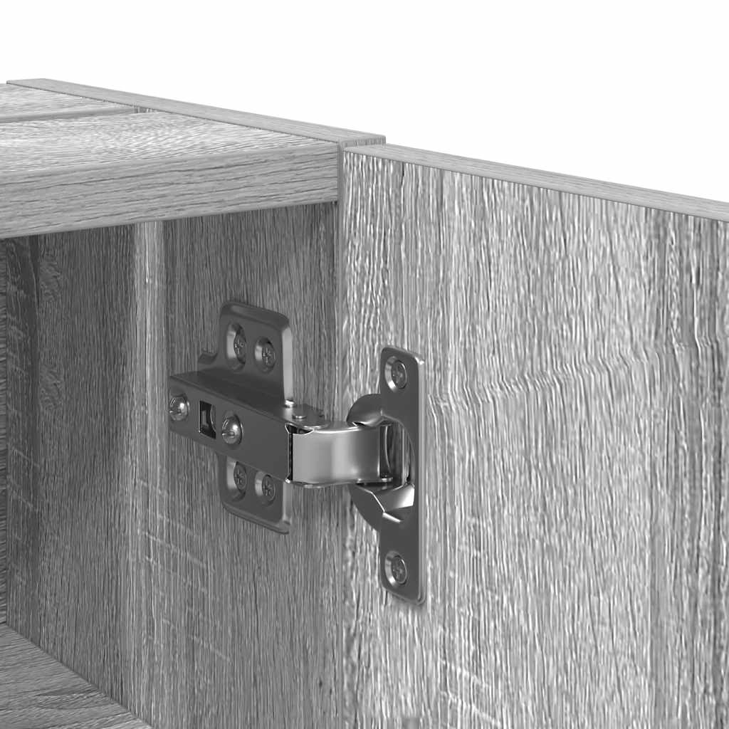 badeværelsesskab med rulleholder 20,5x22x72 cm grå sonoma-eg