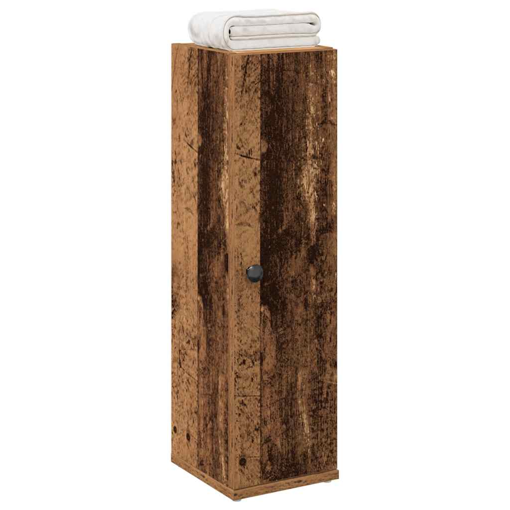 Badeværelsesskab med rulleholder 20,5×22×72 cm - antikt træ