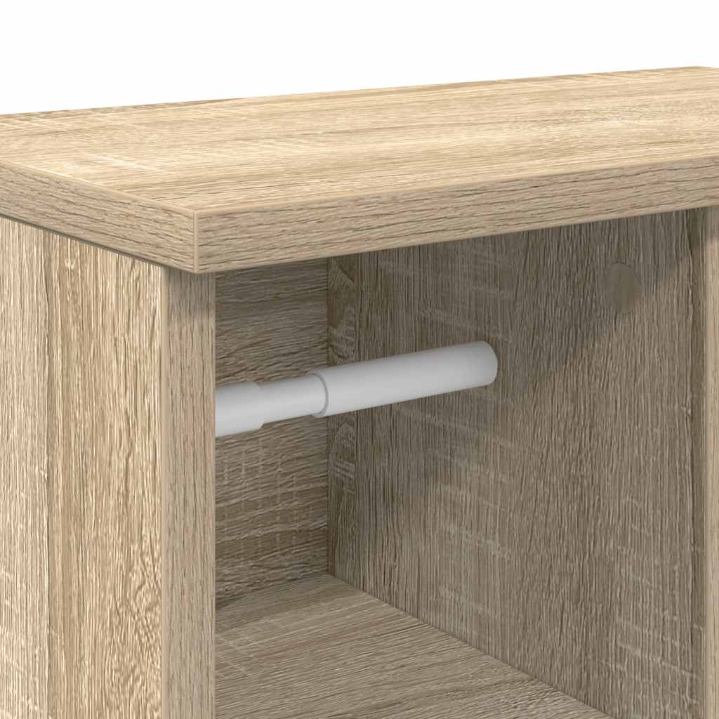 badeværelsesskab med rulleholder 39x22x90 cm sonoma-eg