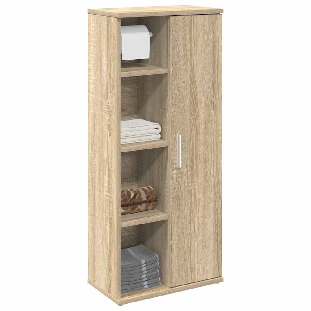badeværelsesskab med rulleholder 39x22x90 cm sonoma-eg billede