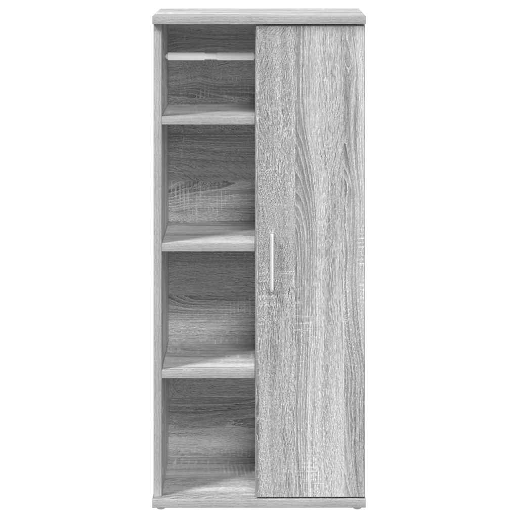 badeværelsesskab med rulleholder 39x22x90 cm grå sonoma-eg