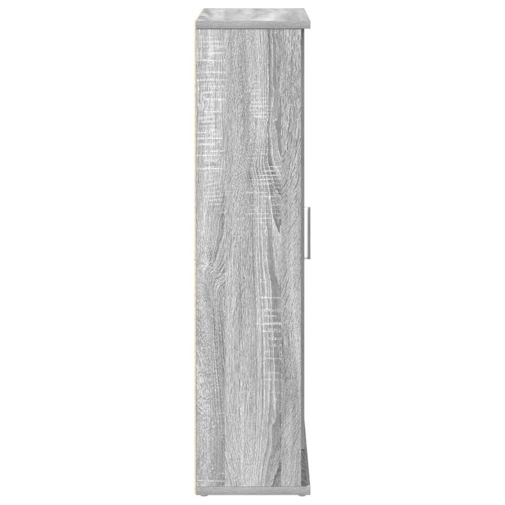 badeværelsesskab med rulleholder 39x22x90 cm grå sonoma-eg