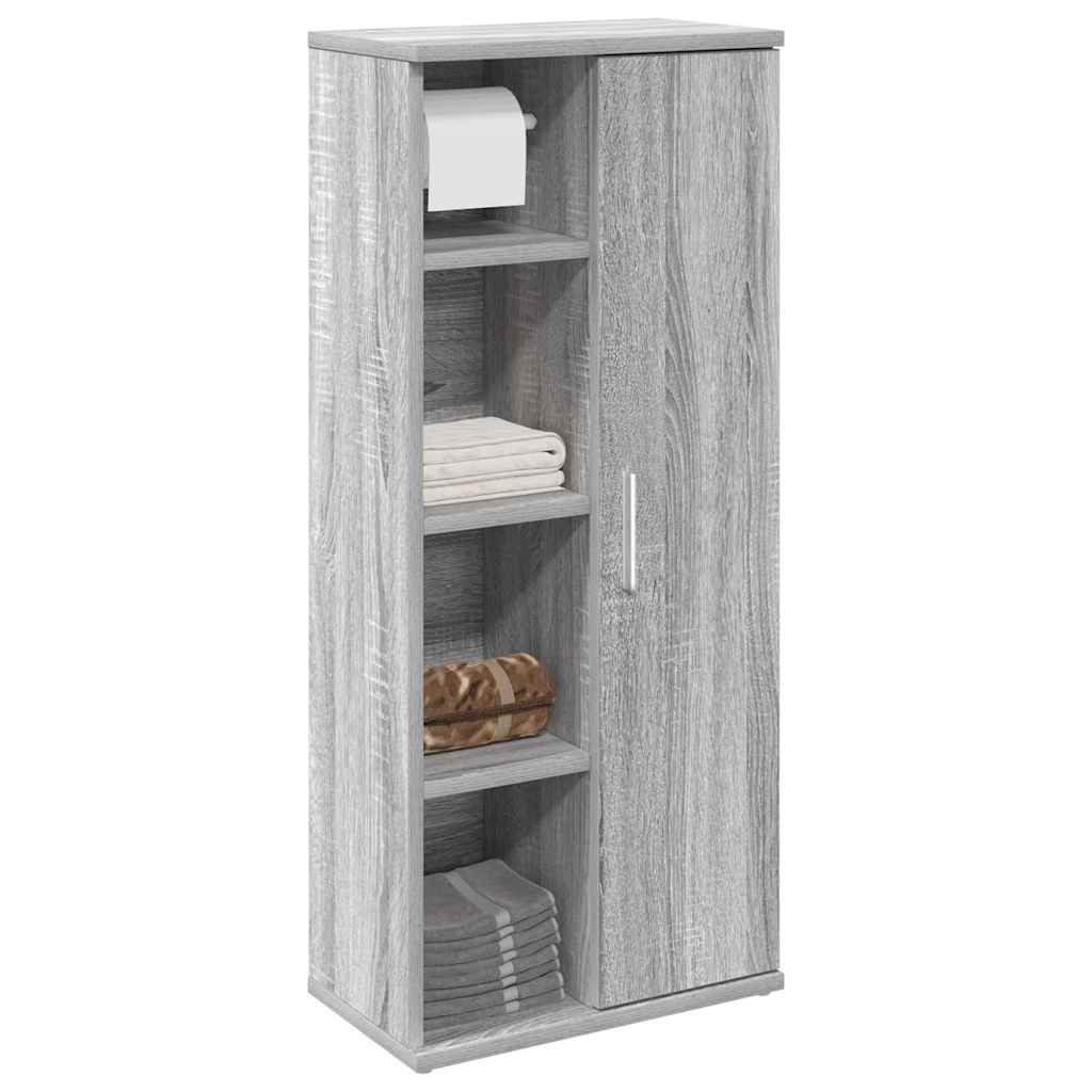 Badeværelsesskab med rulleholder 39×22×90 cm - grå sonoma-eg