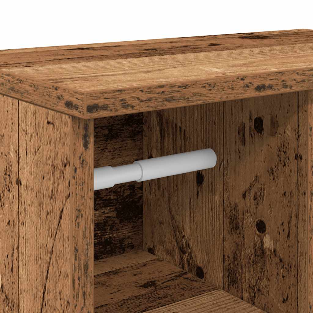 badeværelsesskab med rulleholder 39x22x90 cm antikt træ