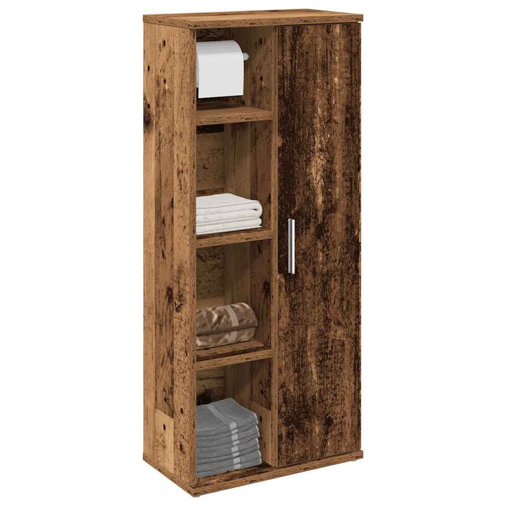 Badeværelsesskab Med Rulleholder 39x22x90 Cm - Gammelt træ