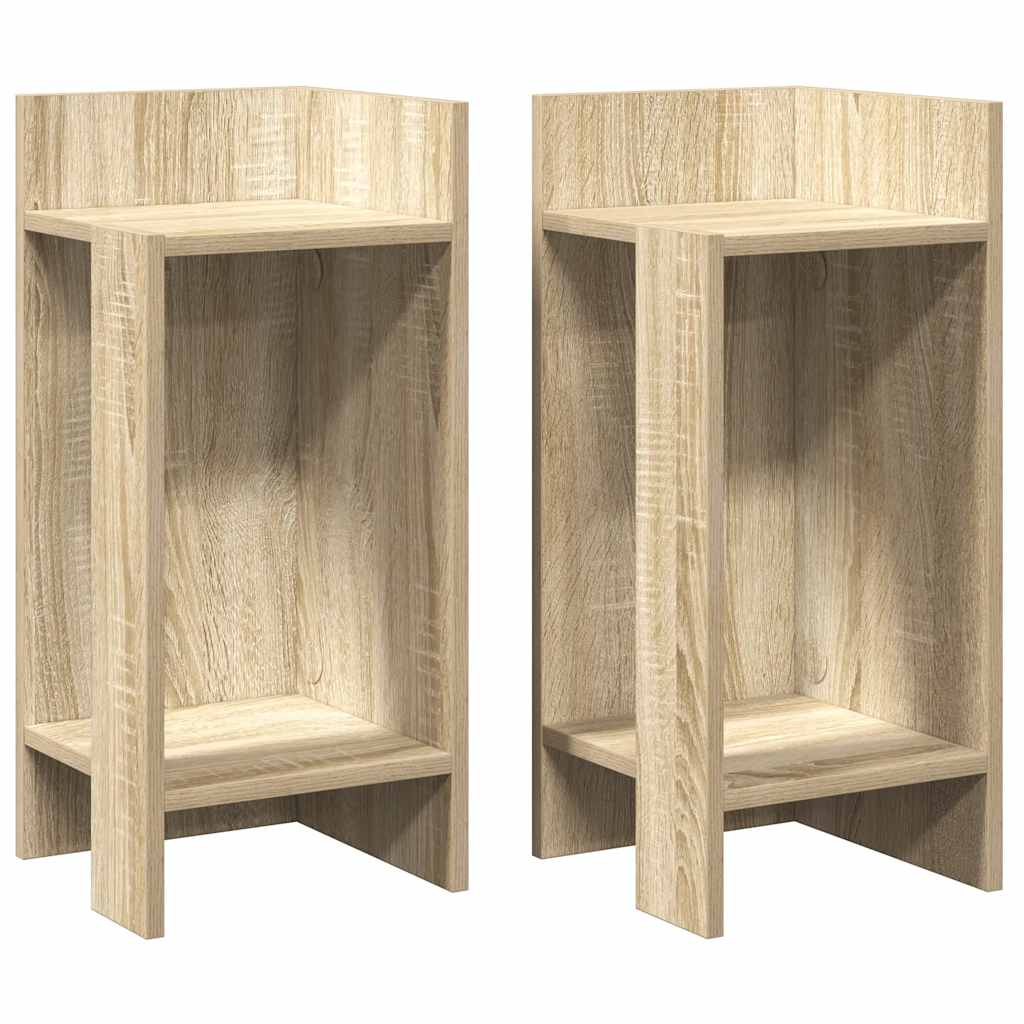 Sideborde 2 stk med reol sonoma eg 25,5x27x60 cm