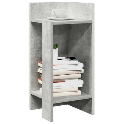 sidebord med hylde betongrå 25,5x27x60 cm