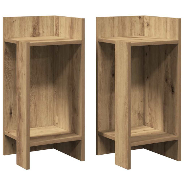Sideborde 2 stk med reol artisan eg 25,5x27x60 cm
