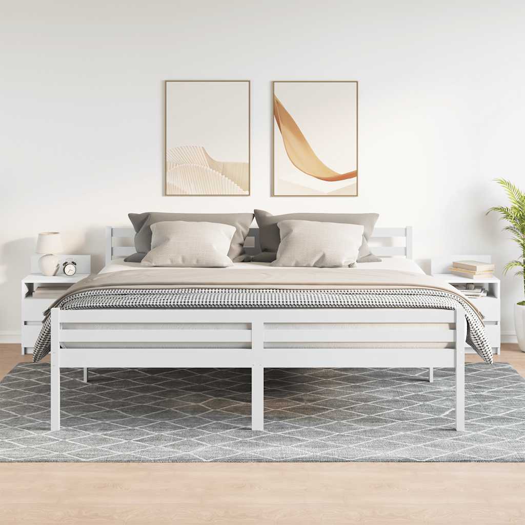 sengeborde 2 stk. med 2 skuffer 40x33x60 cm hvid