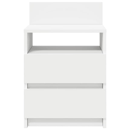 sengeborde 2 stk. med 2 skuffer 40x33x60 cm hvid