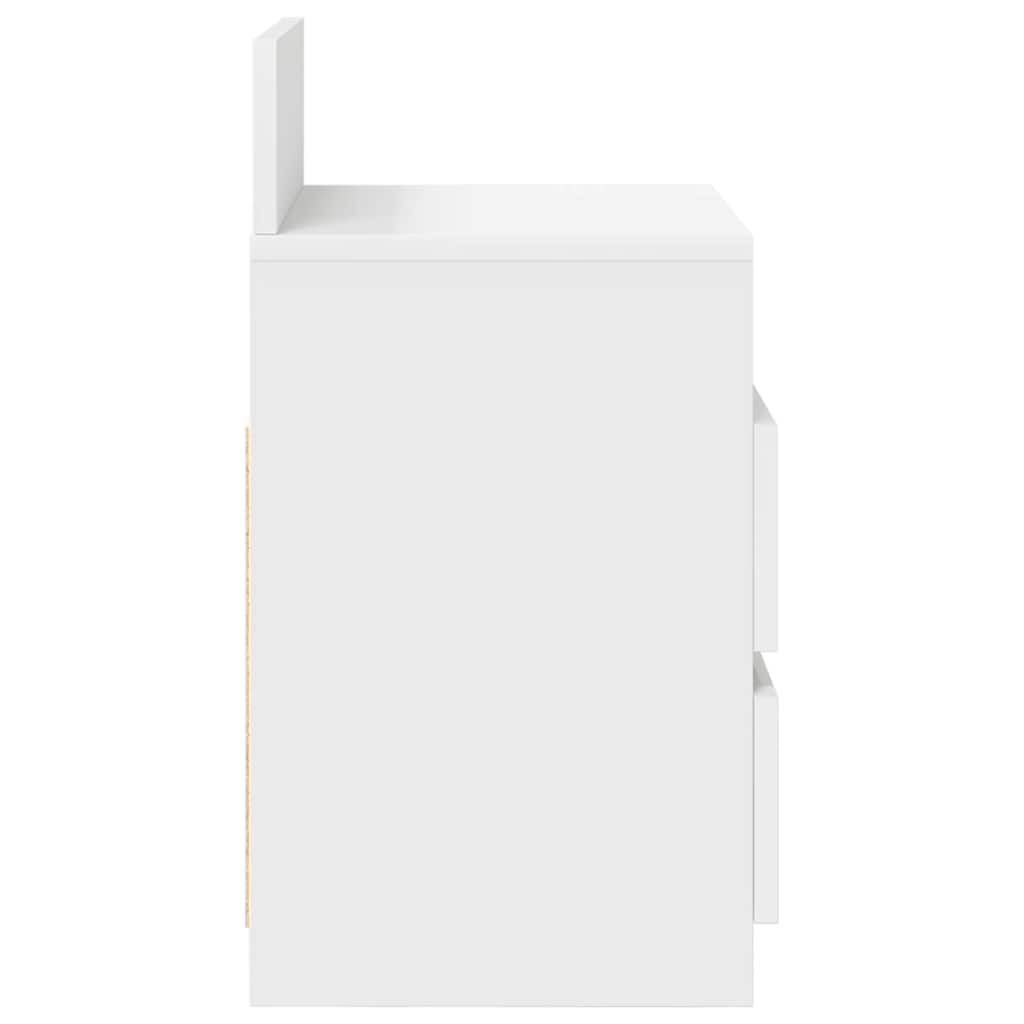 sengeborde 2 stk. med 2 skuffer 40x33x60 cm hvid