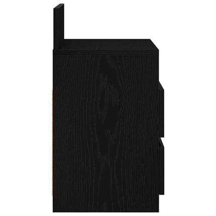 sengebord med 2 skuffer 40x33x60 cm sort