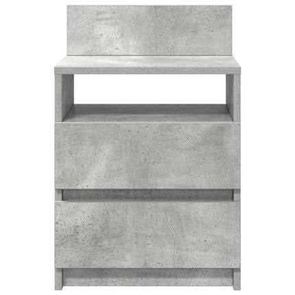 sengebord med 2 skuffer 40x33x60 cm betongrå