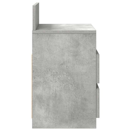 sengebord med 2 skuffer 40x33x60 cm betongrå