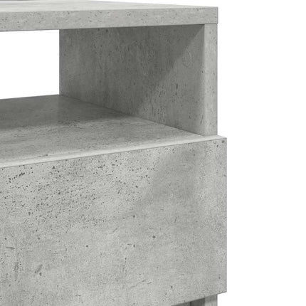 sengebord med 2 skuffer 40x33x60 cm betongrå
