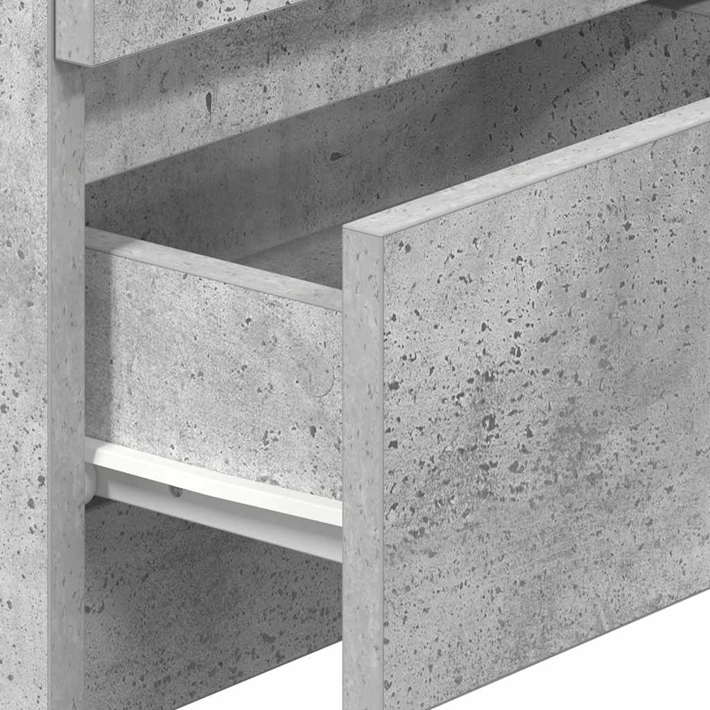 sengeborde 2 stk. med 2 skuffer 40x33x60 cm betongrå