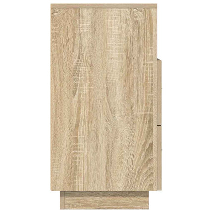 sengebord med 2 skuffer 36x36x68 cm sonoma-eg