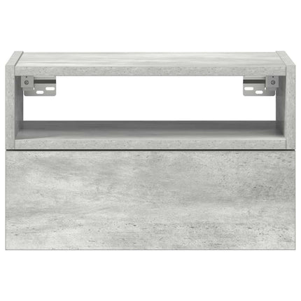 væghængte sengeborde 2 stk. 45x26x28,5 cm betongrå