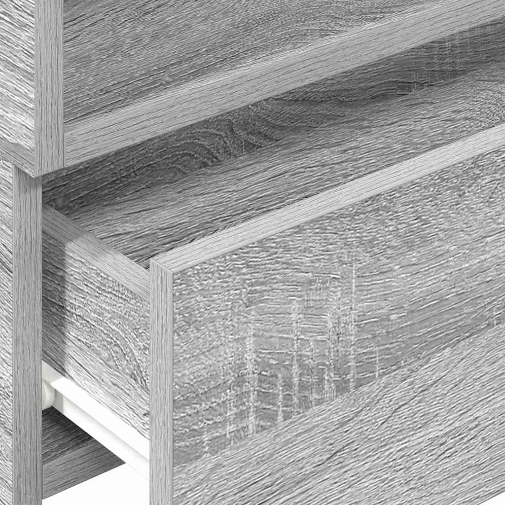 væghængte sengeborde 2 stk. 45x26x28,5 cm grå sonoma-eg