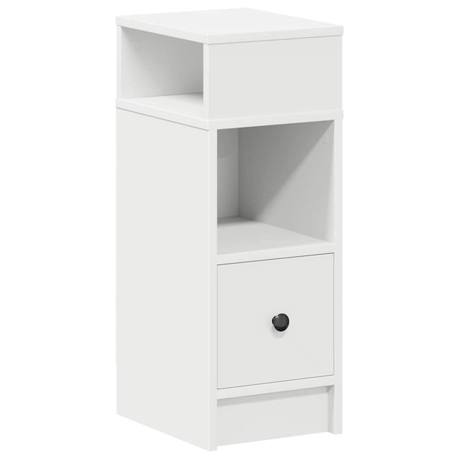sengebord med skuffe 25x31x66 cm hvid