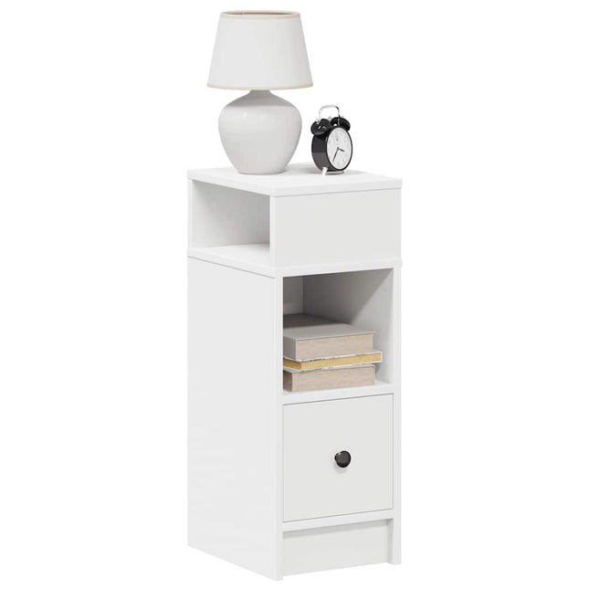 sengeborde 2 stk. med skuffe 25x31x66 cm hvid