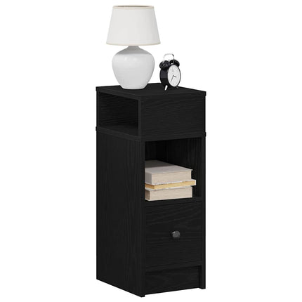 sengebord med skuffe 25x31x66 cm sort