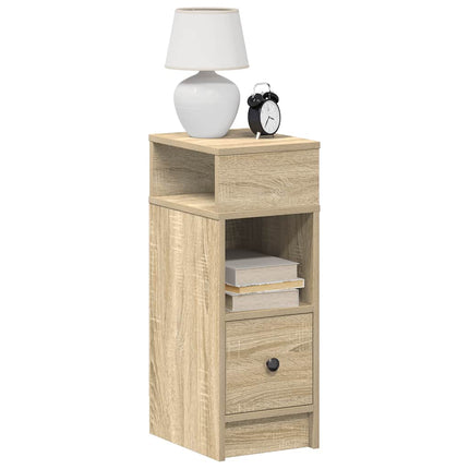 sengebord med skuffe 25x31x66 cm sonoma-eg