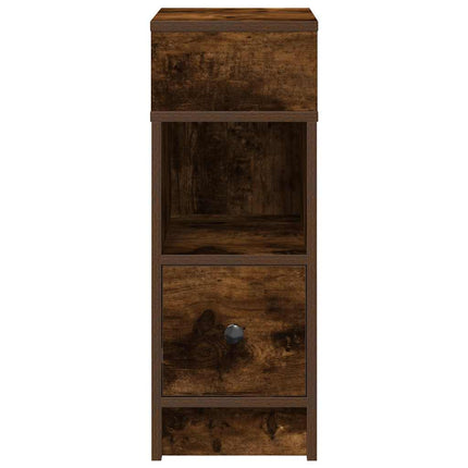 sengebord med skuffe 25x31x66 cm røget egetræsfarve