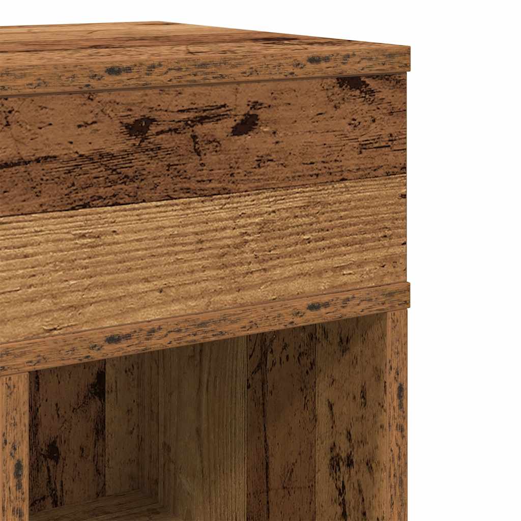 sengebord med skuffe 25x31x66 cm antikt træ