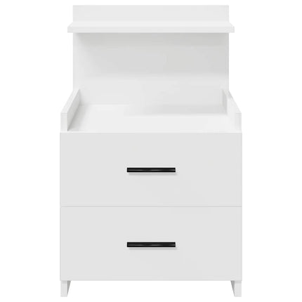 sengeborde 2 stk. med 2 skuffer hvide 40x36,5x62 cm