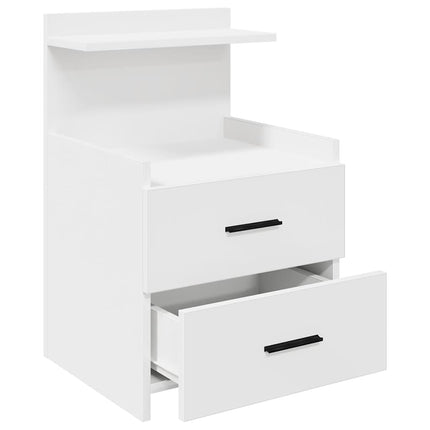 sengeborde 2 stk. med 2 skuffer hvide 40x36,5x62 cm