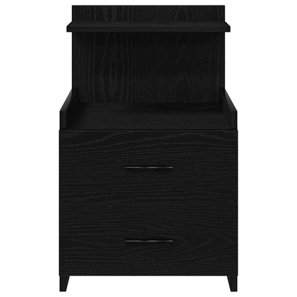 sengebord med 2 skuffer sort 40x36,5x62 cm