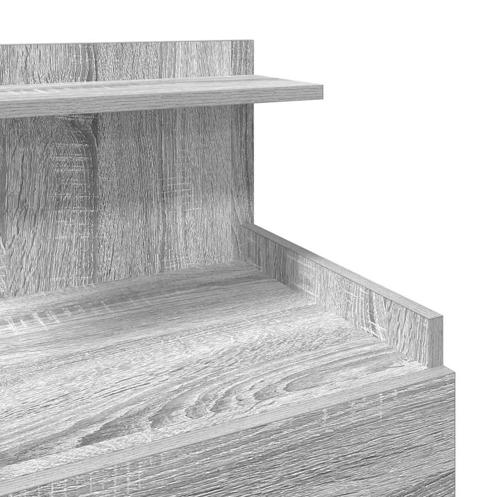 sengebord med 2 skuffer grå Sonoma 40x36,5x62 cm