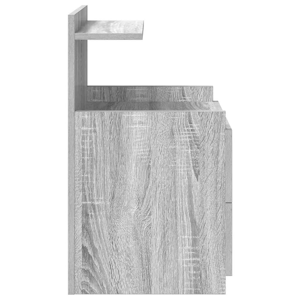 sengeborde 2 stk. med 2 skuffer grå Sonoma 40x36,5x62 cm