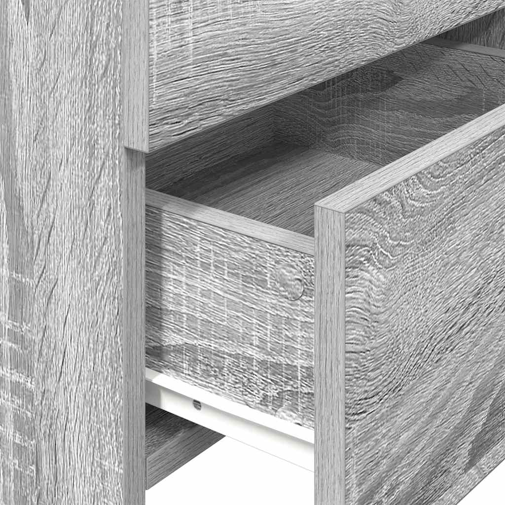 sengeborde 2 stk. med 2 skuffer grå Sonoma 40x36,5x62 cm