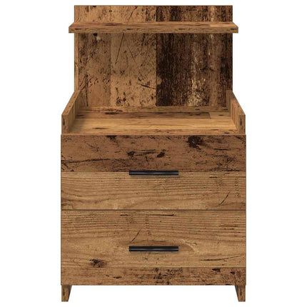 sengeborde 2 stk. med 2 skuffer gammelt træ 40x36,5x62 cm
