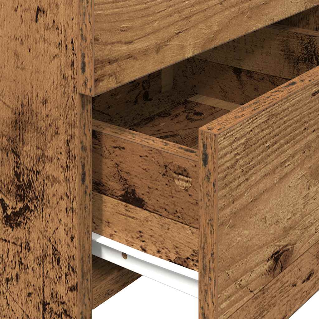 sengeborde 2 stk. med 2 skuffer gammelt træ 40x36,5x62 cm