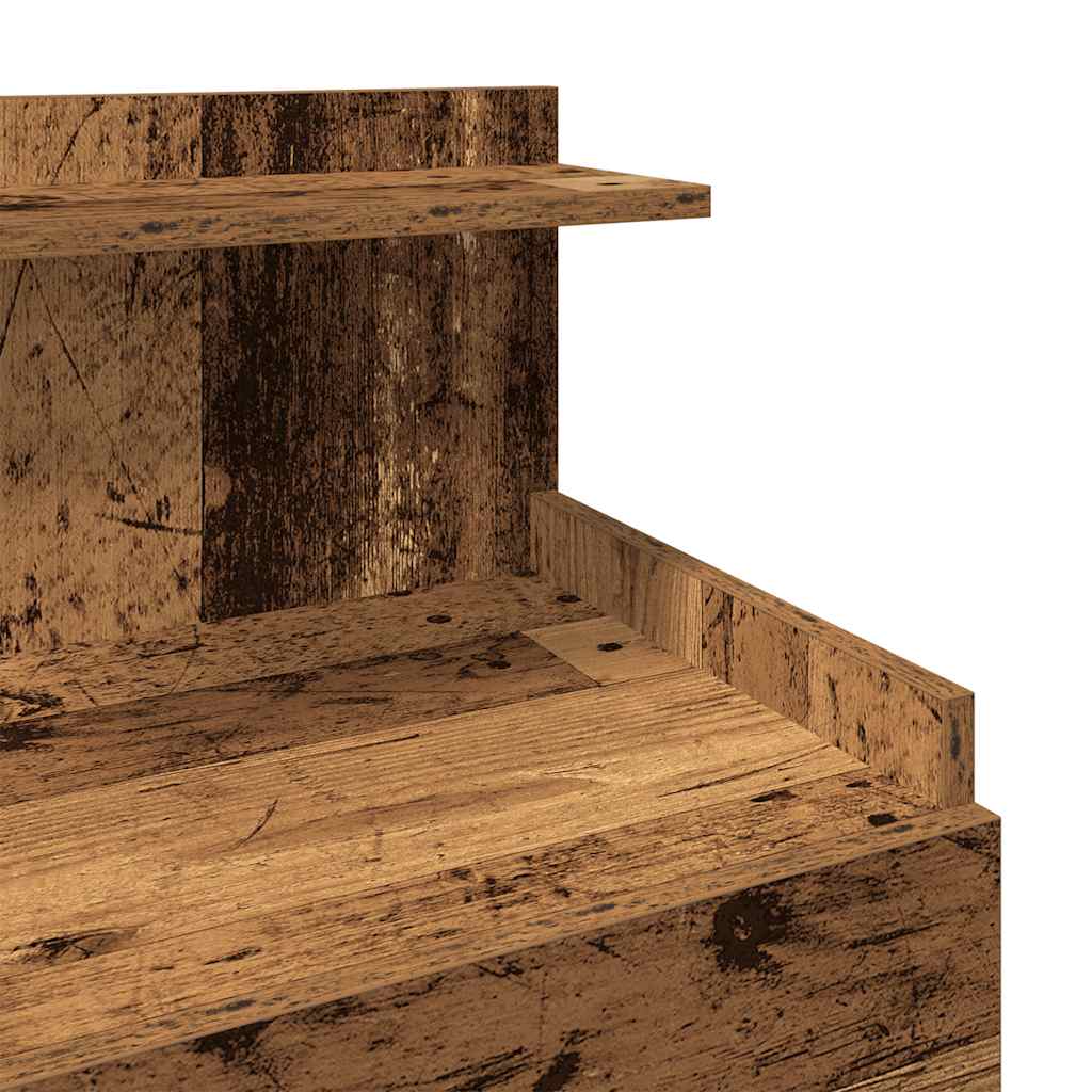 sengeborde 2 stk. med 2 skuffer gammelt træ 40x36,5x62 cm