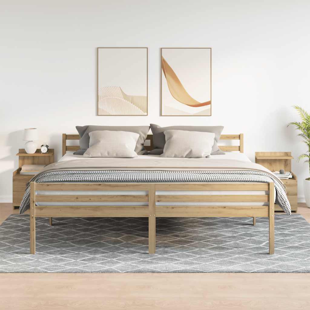 sengeborde 2 stk. med 2 skuffer håndlavet eg 40x36,5x62 cm