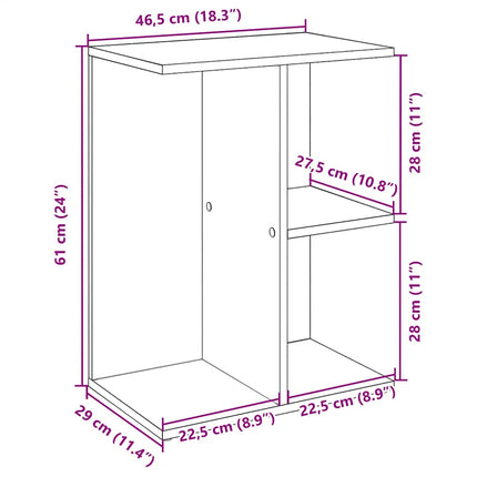 sengebord 46,5x29x61 cm konstrueret træ hvid